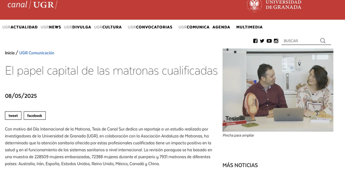 Midwives improve maternal and neonatal health (Spanish TV)
El papel capital de las matronas cualificadas via <a href="/canalugr/">Universidad Granada</a> canal.ugr.es/ugrcomunica/el…
