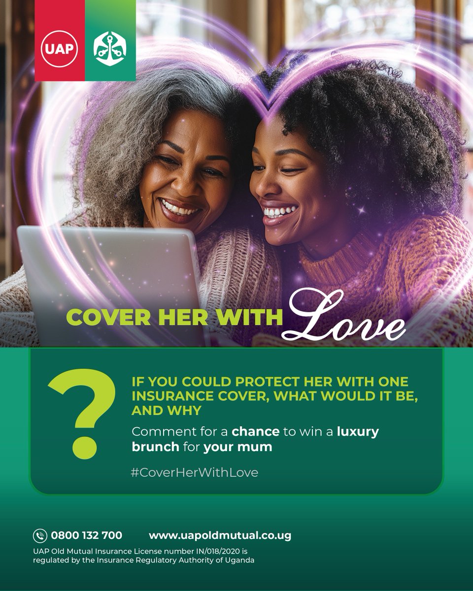 OldMutualUganda's tweet photo. Share what insurance cover you'd like to get for your beloved mother, and why?

The most convincing answer stands to win a brunch with their mother at @SheratonKampala on mothers' day. 

#TutambuleFfena #MothersDay https://t.co/Y97KPd2mTT