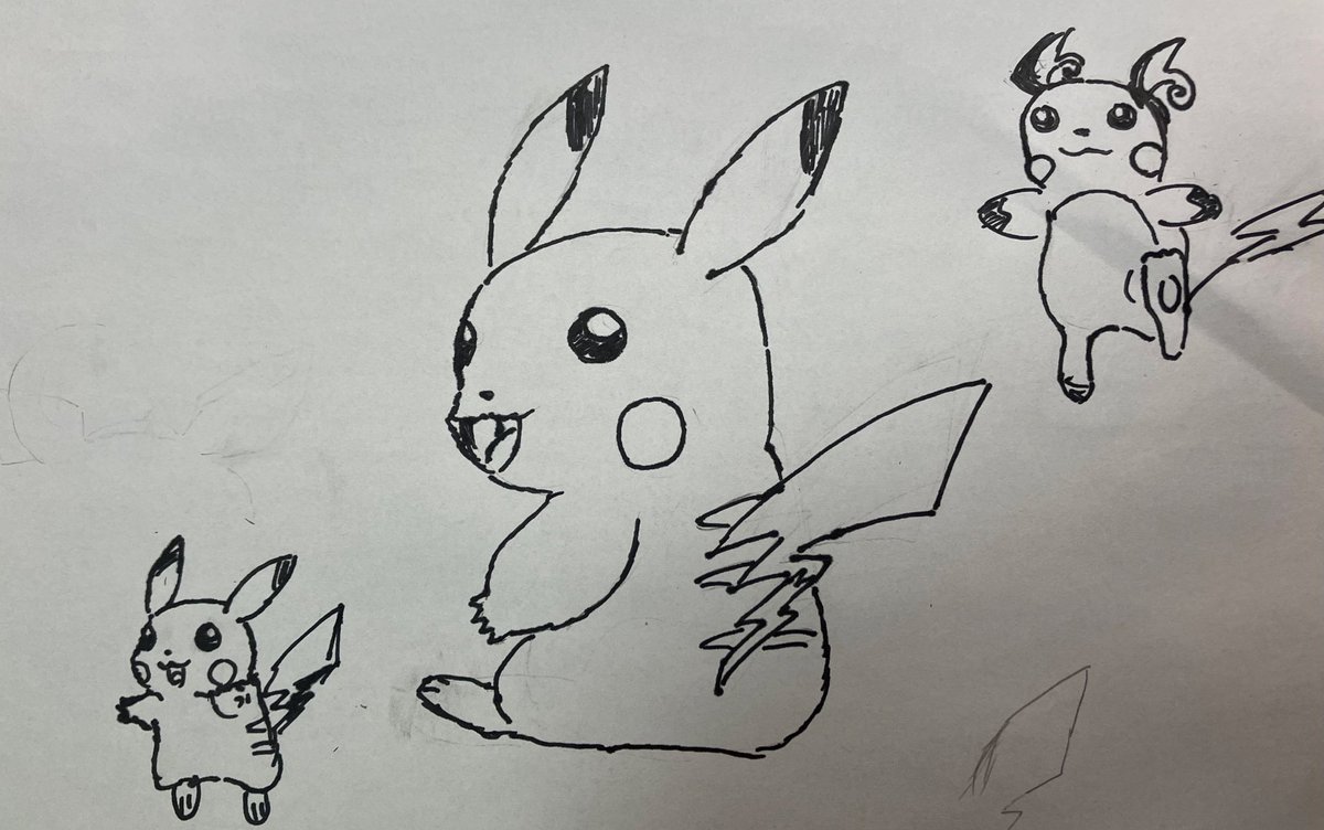 資料を見ないでポケモンを描くのは難しいですね...どれだけ絵師さんがすごいのか実感する 