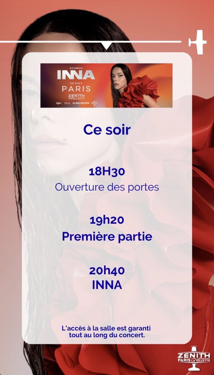 TheInnaNation's tweet photo. Le concert de INNA au Zénith de Paris, c’est ce soir ! Qui sera là ? https://t.co/9nc6GjEyIT