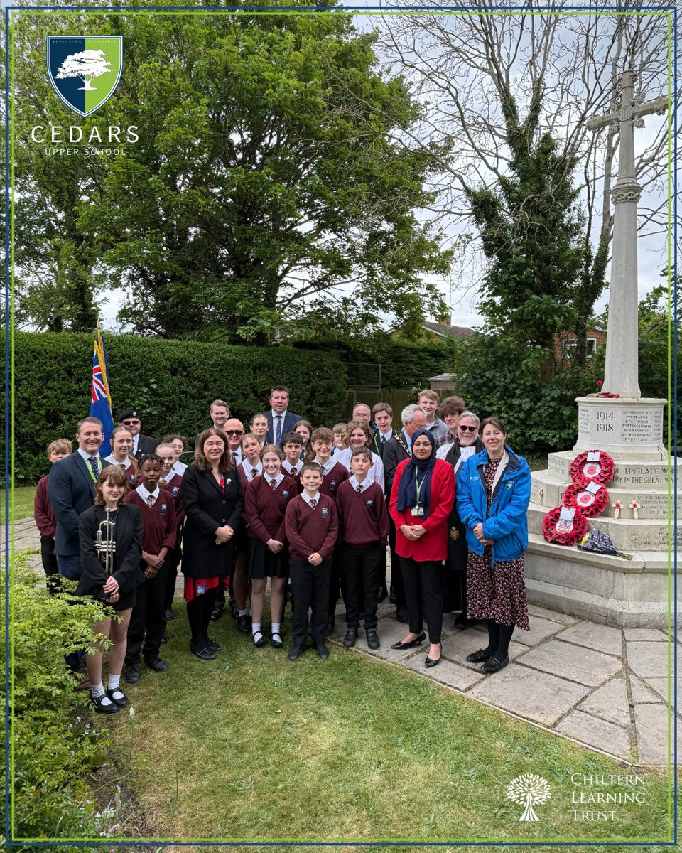 Cedars_Upper's tweet photo. Today, students from Linslade School and Cedars Upper School stood together at the Mentmore Memorial, paying their respects on VE Day 80. A meaningful tribute. #VEDay #Linslade #CedarsUpper #Mentmore @LoveLeightonB @Mnormanedu @mjpGibbs @LLTCNews @Umara1Qureshi @ChilternLT https://t.co/U489FYJ4xe