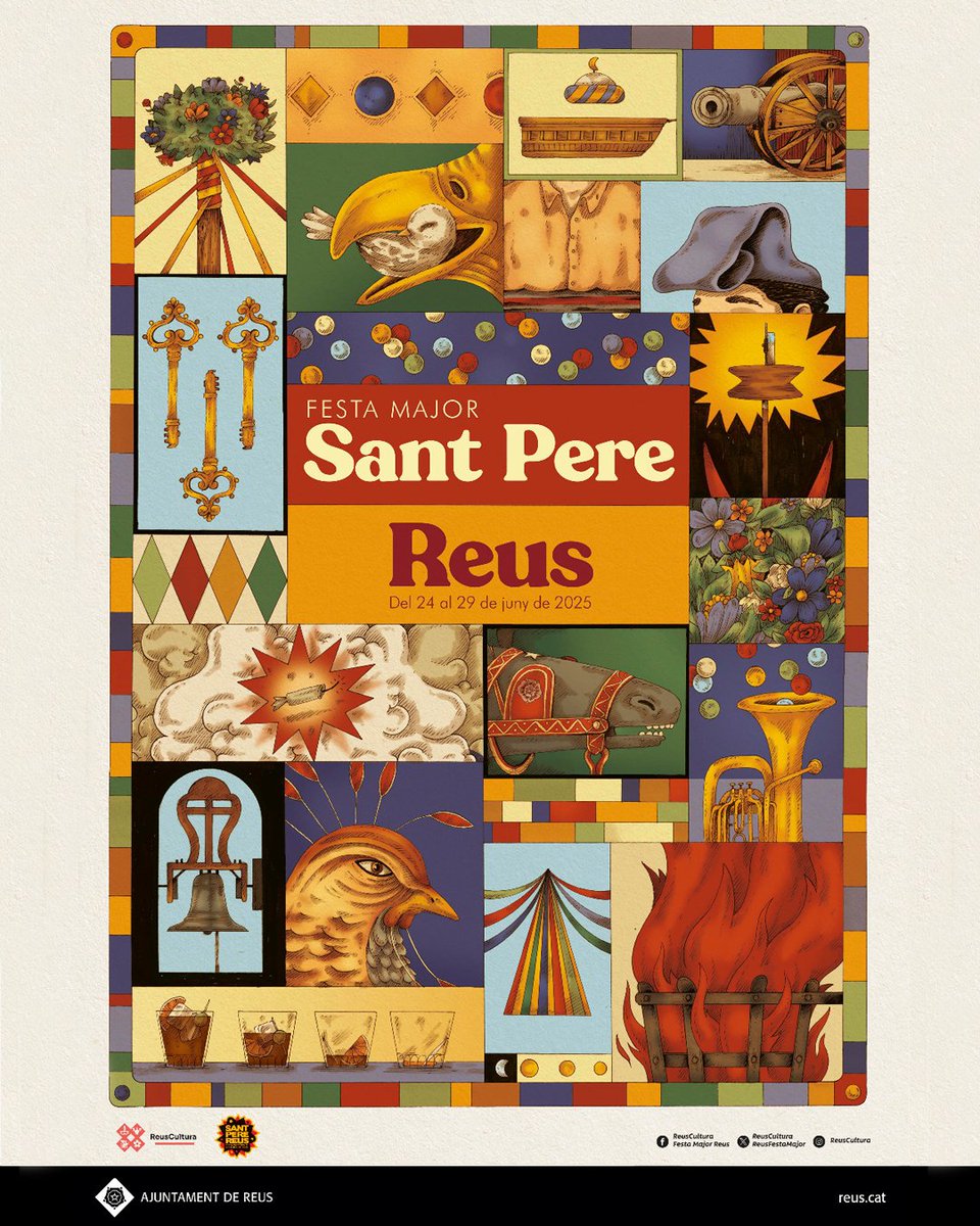 ReusCultura's tweet photo. Avui s’ha presentat el cartell i els concerts de la Festa Major de #SantPere2025.
Del 24 al 29 de juny, Reus tornarà a omplir-se d’actes, música i tradicions que ens fan viure Sant Pere com només aquí sabem fer-ho.
@reus_cat #reuscultura #barraquesreus #dantzpoint https://t.co/kHxkOBi1hZ