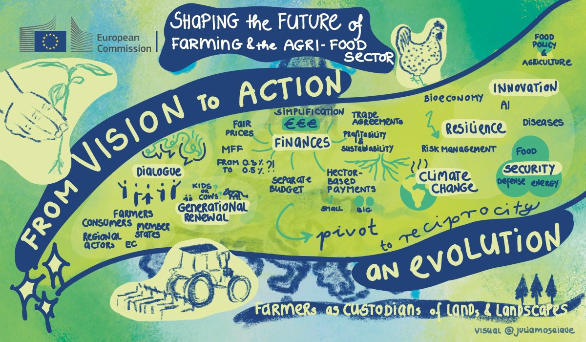 A taste of this morning's discussions at the #EUAgriVision conference from our visual facilitator, Julia Hoffman👇