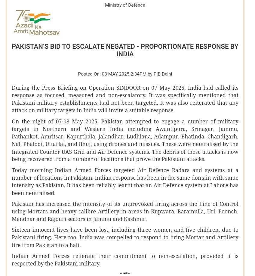 ajeetupadhyay's tweet image. #BharatVsPakistan 8th May 2025