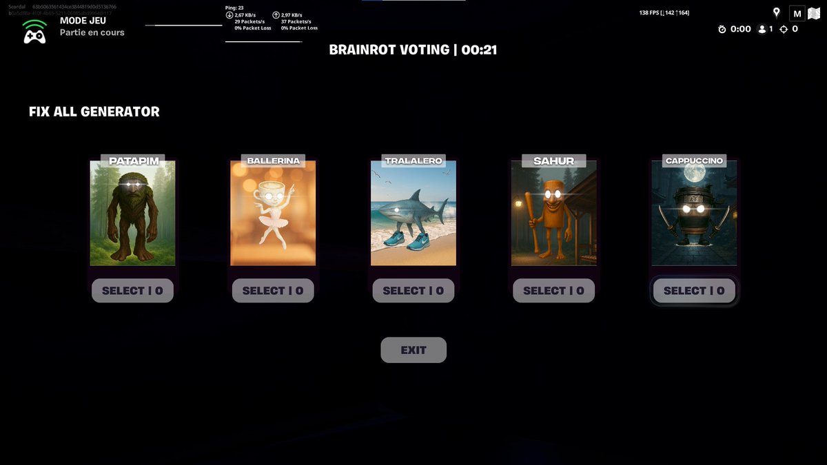 new voting system ui card do by me #UEFN 
the map will be soon publish !
