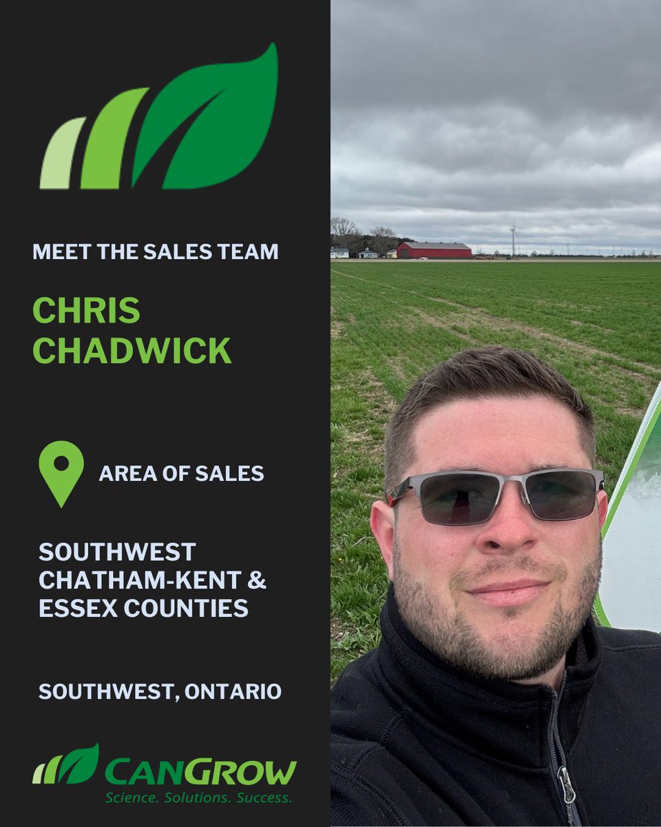 Meet our Sales Reps: Chris Chadwick 👋
Chris is 30 years old and has been in the ag industry for 5 years after leaving the Tool and Die trade. He has been running their farm for the last 14 years in the south of Chatham-Kent on the shore of Lake Erie. They are a cash crop
