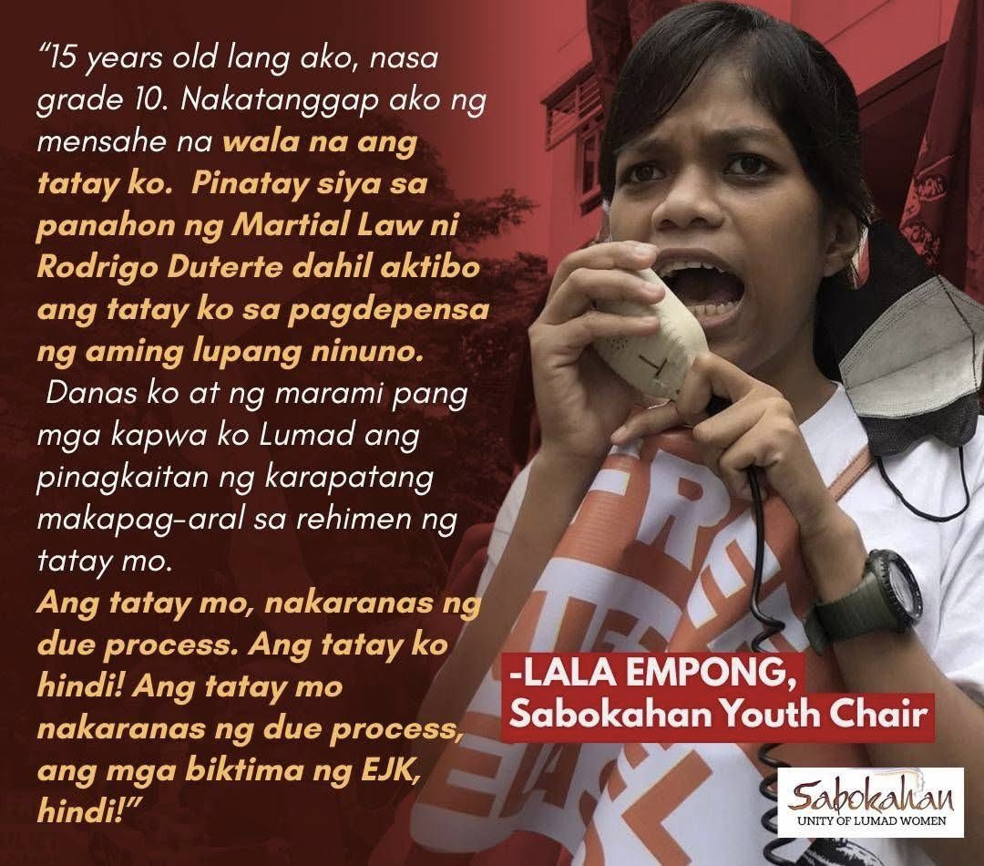 nabunturanguy's tweet photo. TANGA KA, KITTY! Ang tatay mo ay hindi kinidnap! Siya ay HINULI at IKINULONG matapos dumaan sa "due process." Yung mga biktima ng EJK ng tatay mong mamamatay-tao, walang due process. DERECHONG PINATAY!  At wag mo kaming lokohing ipinaglalaban mo ang bansa! Ang PAMILYA mo ang ipinaglalaban mo, LOKAH!