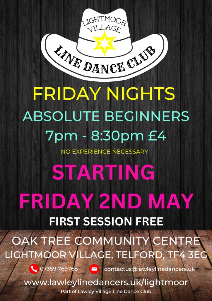 Did you go to the first Lightmoor Line Dance session last week? If not, don't worry it's back again tomorrow and no experience is needed. Everyone is welcome and if you'd like to find out more go to lawleylinedancers.uk/classes/lightm…