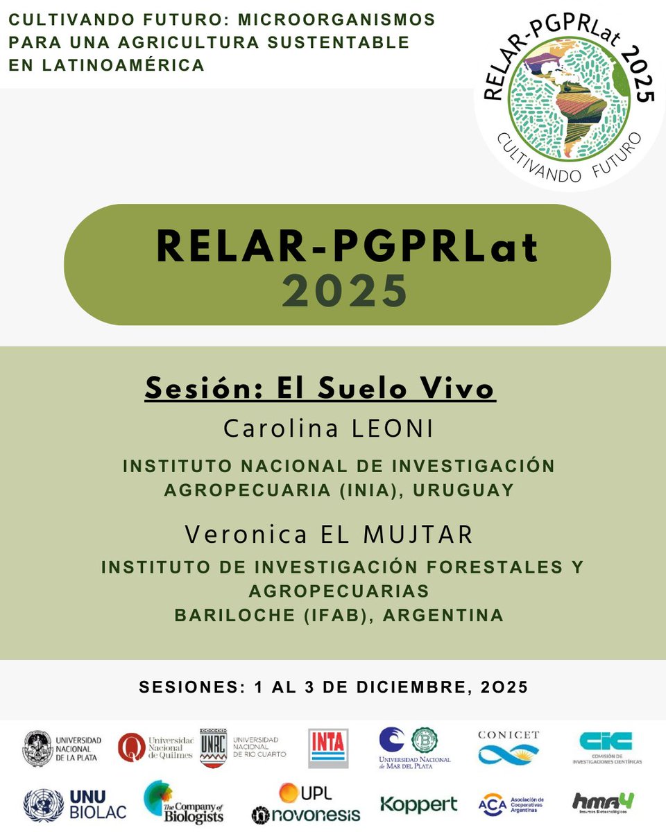 ¿Qué vida esconde el suelo y cómo sustenta los agroecosistemas?
Sesión 3 – #RELAR2025
🌱 El Suelo Vivo
📅 02/12/2025, La Plata, Argentina
 Más info: relar2025.alaronline.org
 Preinscripción: acesse.one/XwGrn 📝
#SueloVivo #Agroecología #agroecologicaltransition
