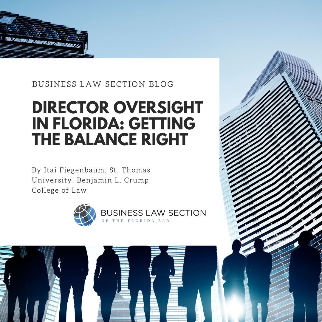 BLS Blog: Director Oversight in Florida: Getting the Balance Right  by Itai Fiegenbaum, @stthomaslaw 

Read the full article here
flabizlaw.org/member-article…