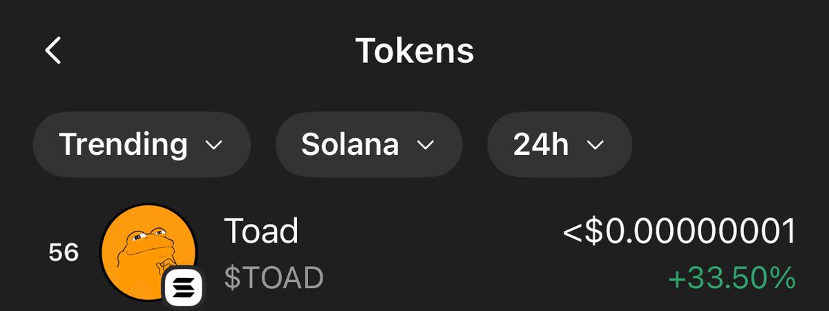 ToadS0L's tweet image. $TOAD is trending number 56 on @phantom wallet 🐸🧡

Only and Official link: phantom.com/tokens/solana/…