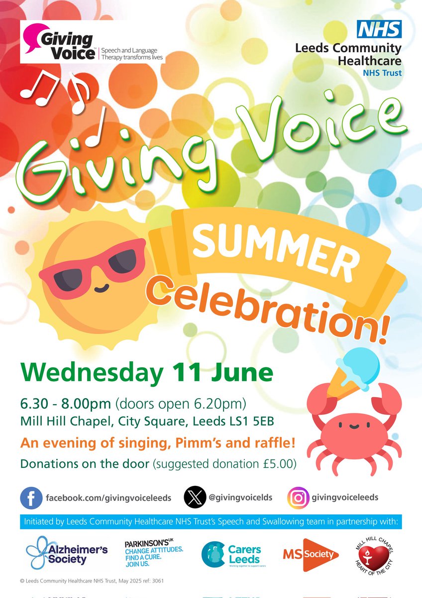 Giving Voice Choir (@givingvoicelds) on Twitter photo Join us on Wednesday 11th June for an evening of singing, pimms and raffle! <a href="/MillHillChapel/">Mill Hill Chapel</a> <a href="/LCHNHSTrust/">LCH NHS Trust</a> <a href="/CarersLeeds/">Carers Leeds</a> <a href="/ParkinsonsUK/">Parkinson's UK</a> <a href="/SingtoBeat/">Sing to Beat Parkinson's</a> <a href="/mssociety/">National MS Society</a> <a href="/Ageing_Better/">Ageing Better</a> <a href="/DementiaFriends/">Dementia Friends</a> <a href="/YoungDemNetwork/">Young Dementia Network</a> <a href="/LeedsandYorkPFT/">Leeds & York Partnership NHS Foundation Trust</a> <a href="/LTHTStrokeRehab/">Stroke Rehabilitation Unit - Leeds (CAH) 💙</a> Join us on Wednesday 11th June for an evening of singing, pimms and raffle! <a href="/MillHillChapel/">Mill Hill Chapel</a> <a href="/LCHNHSTrust/">LCH NHS Trust</a> <a href="/CarersLeeds/">Carers Leeds</a> <a href="/ParkinsonsUK/">Parkinson's UK</a> <a href="/SingtoBeat/">Sing to Beat Parkinson's</a> <a href="/mssociety/">National MS Society</a> <a href="/Ageing_Better/">Ageing Better</a> <a href="/DementiaFriends/">Dementia Friends</a> <a href="/YoungDemNetwork/">Young Dementia Network</a> <a href="/LeedsandYorkPFT/">Leeds & York Partnership NHS Foundation Trust</a> <a href="/LTHTStrokeRehab/">Stroke Rehabilitation Unit - Leeds (CAH) 💙</a>