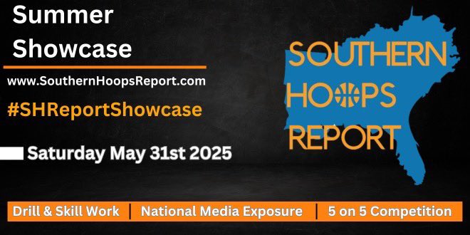 Southern Hoops Report Summer Showcase

🗓️Saturday May 31st

Skills Stations/Games✔️
National Media Exposure✔️
Highlight Tapes/Write ups✔️
 
-Our Summer showcase has an extensive alumni list w/ players at colleges all over the country

Register Here:
southernhoopsreport.com/shreportshowca…
