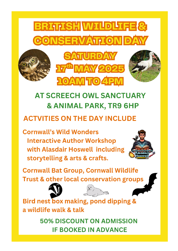 Seymac Distribution (@seymac_d) on Twitter photo British Wildlife & Conservation Day <a href="/ScreechOwlSanct/">Screech Owl Sanctuary & Animal Park</a> - Join us on Saturday 17th May for our British Wildlife and Conservation Day. We have a special guest, author, illustrator and storyteller Alasdair Hoswell. Book in advance for 50% discount on admission. mailchi.mp/seymacdistribu… British Wildlife & Conservation Day <a href="/ScreechOwlSanct/">Screech Owl Sanctuary & Animal Park</a> - Join us on Saturday 17th May for our British Wildlife and Conservation Day. We have a special guest, author, illustrator and storyteller Alasdair Hoswell. Book in advance for 50% discount on admission. mailchi.mp/seymacdistribu…