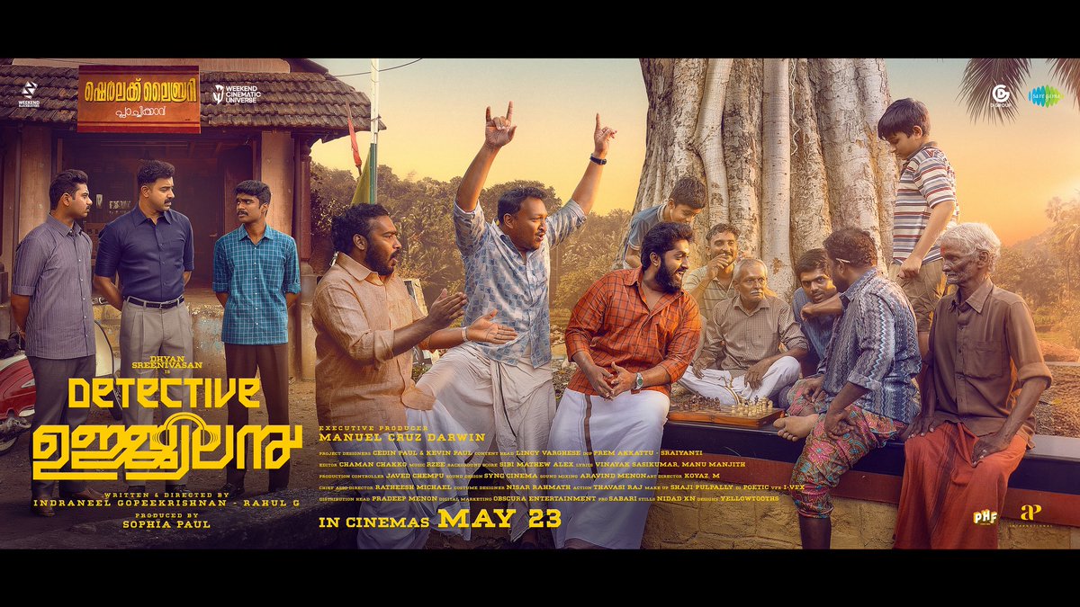 Magnifying glasses out. The trail’s heating up.
Detective Ujjwalan is almost here — and he’s not stopping till every secret is dragged into the light. 💡 🕵️‍♂️ 

#MAY23

#SijuWilson #Dhyansreenivasan #DetectiveUjjwalan #WCU
#WeekendCinematicUniverse #DhyanSreenivasan  #WCU