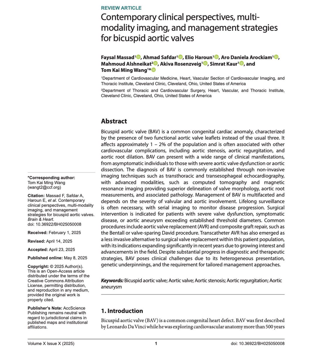 Faysal Massad, MD. (He/Him) (@faysalmassad) on Twitter photo Thrilled to share our new review: “Contemporary Clinical Perspectives, Multimodality Imaging, and Management Strategies of Bicuspid Aortic Valves” – now online! <a href="/BH_ASP/">Brain & Heart - ASP</a>
A deep dive into current evidence & future directions. đź«€
Grateful for the mentorship of <a href="/TomKMWang/">Tom Wang MBChB MD</a> as well Thrilled to share our new review: “Contemporary Clinical Perspectives, Multimodality Imaging, and Management Strategies of Bicuspid Aortic Valves” – now online! <a href="/BH_ASP/">Brain & Heart - ASP</a>
A deep dive into current evidence & future directions. đź«€
Grateful for the mentorship of <a href="/TomKMWang/">Tom Wang MBChB MD</a> as well