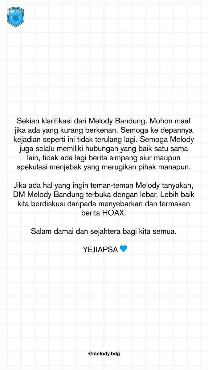MelodyBdg's tweet photo. Hello, this is Melody Bandung. https://t.co/KYmtCu84t7