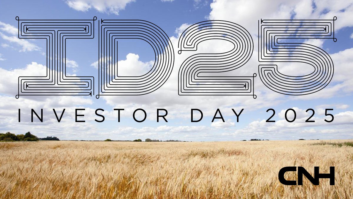 Today's THE day: Investor Day 2025! CNH will unveil its new Strategic Business Plan - including path to 2030.

Watch the live webcast from the New York Stock Exchange between 9:00 am - 12 noon ET here: cnhindustrial2025irday.q4ir.com/home/default.a…

#CNH #CNHID25 $CNH <a href="/NYSE/">NYSE 🏛</a>