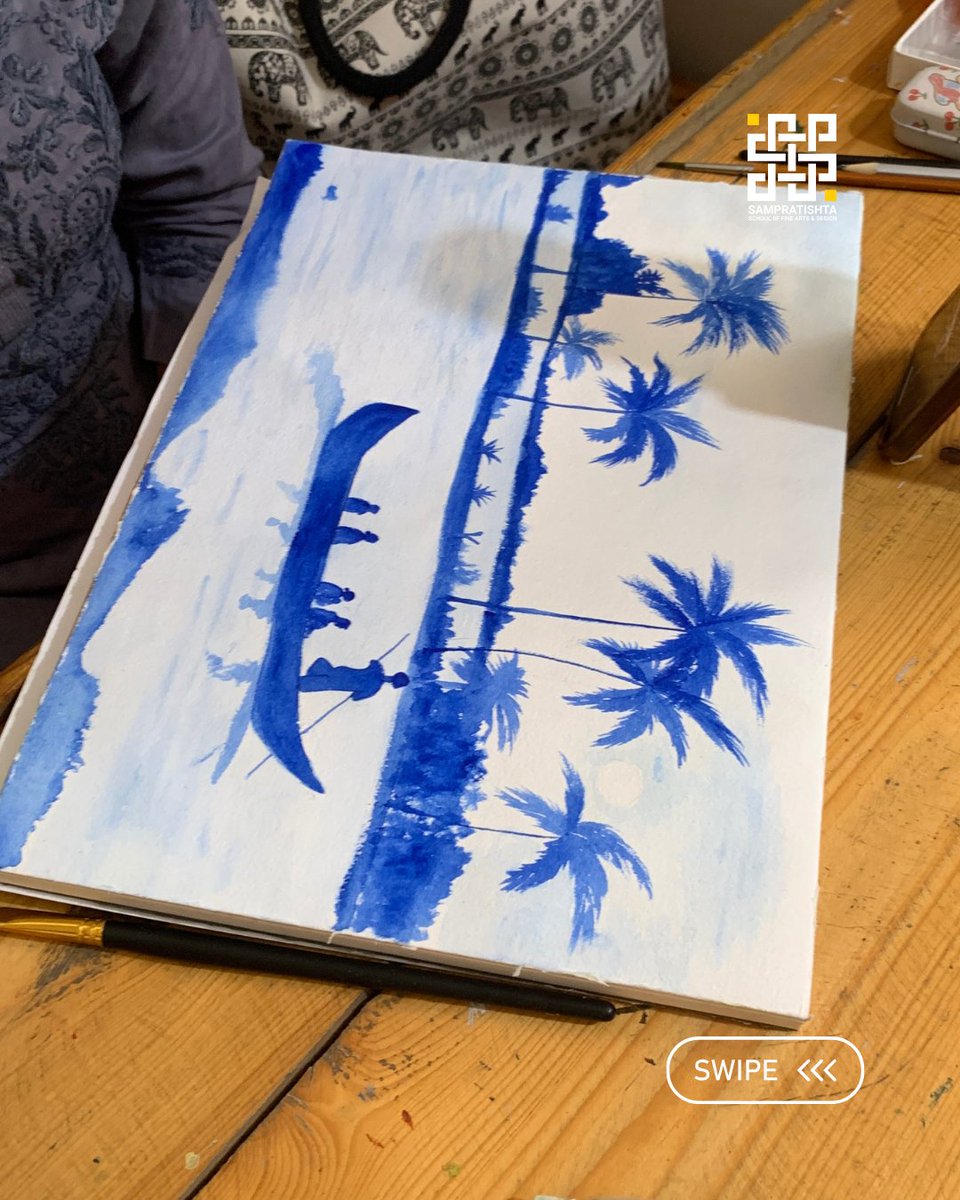 sampratishta's tweet photo. Limiting to a single color sharpens the artist’s eye for value, contrast, and composition. In these pieces, shades of one hue bring life to a world where light and depth speak louder than color. https://t.co/ftsUoM79iq