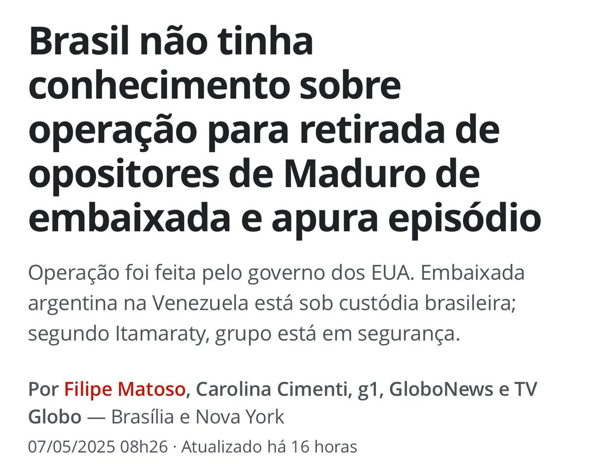 Ana Paula Henkel (@anapaulavolei) on Twitter photo Enquanto uma espetacular operação americana de resgate retirava opositores de Maduro na embaixada da Argentina na Venezuela, o anão diplomático Lula tirava fotos com o ditador Maduro e Putin na Rússia.
Em 2022, fomos proibidos de dizer que Lula era amigo de ditador.
God bless Enquanto uma espetacular operação americana de resgate retirava opositores de Maduro na embaixada da Argentina na Venezuela, o anão diplomático Lula tirava fotos com o ditador Maduro e Putin na Rússia.
Em 2022, fomos proibidos de dizer que Lula era amigo de ditador.
God bless