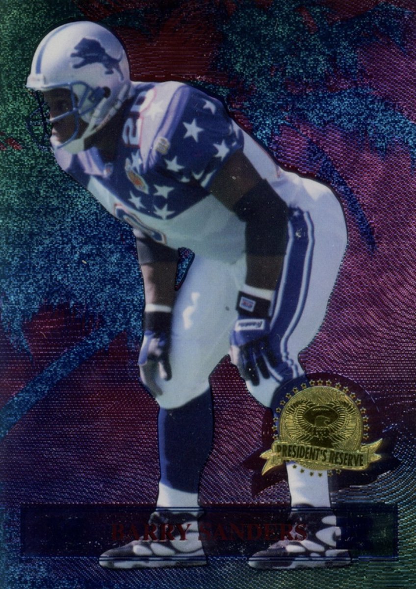 Today's Retro Insert Set Of The Day is 1996 Collector's Edge President's Reserve Tanned Rested And Ready. This is a 25 card set featuring Pro Bowl players and numbered to 7500. These came 1 in 8 packs. The set has 2 parallels, Collector's Series numbered to 500 and Gold to 150.