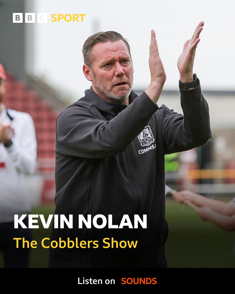 BBC Sport Northants (@bbcsportnhants) on Twitter photo The Cobblers Show 👞
It's the final show of the season and <a href="/ntfc/">Northampton Town</a> manager Kevin Nolan joins <a href="/JakeSharpeBBC/">Jake Sharpe</a>, <a href="/TogletTim/">Tim Oglethorpe</a> & <a href="/James_ChronNTFC/">James</a> ahead of a busy summer at Sixfields!
6pm | <a href="/BBCNorthampton/">BBC Northamptonshire</a> | <a href="/BBCSounds/">BBC Sounds</a> #ntfc The Cobblers Show 👞
It's the final show of the season and <a href="/ntfc/">Northampton Town</a> manager Kevin Nolan joins <a href="/JakeSharpeBBC/">Jake Sharpe</a>, <a href="/TogletTim/">Tim Oglethorpe</a> & <a href="/James_ChronNTFC/">James</a> ahead of a busy summer at Sixfields!
6pm | <a href="/BBCNorthampton/">BBC Northamptonshire</a> | <a href="/BBCSounds/">BBC Sounds</a> #ntfc