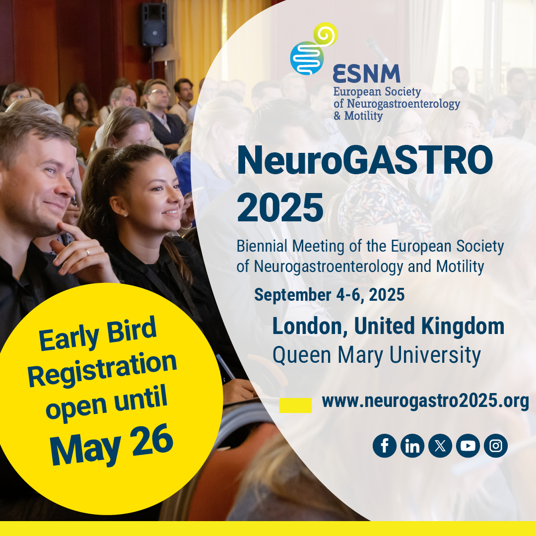 🧠🔬 To all young scientists and early-career researchers: Get a special discount on #NeuroGASTRO2025 registration—early bird, regular &amp; late fees! Register now for only €225. More information on our website: 🔗 neurogastro2025.org/registration.h… #neurogastroenterology #motility #IBD #GORD