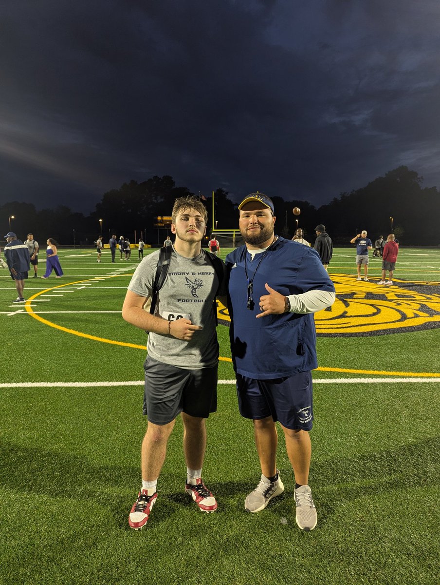 C_blev34's tweet image. Had a great time at the Emory &amp;amp; Henry football camp‼️‼️ @Its_Coach_A @CoachQHunter @_CoachShort_ @CoachDWoodson