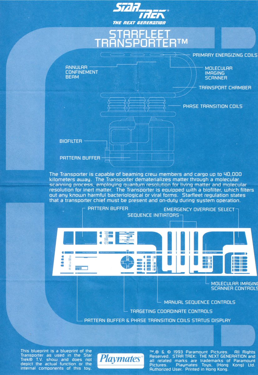 PlaymatesTrekkr's tweet photo. More Starfleet blueprints for the Enterprise-D Bridge, Type 6 Shuttlecraft and the Transporter.  You can locate the pattern buffer where Scotty spent a significant portion of his life #StarTrek #StarTrekTNG #Enterprise #Shuttlecraft #StarTrekToys https://t.co/e9FYn6ixHR