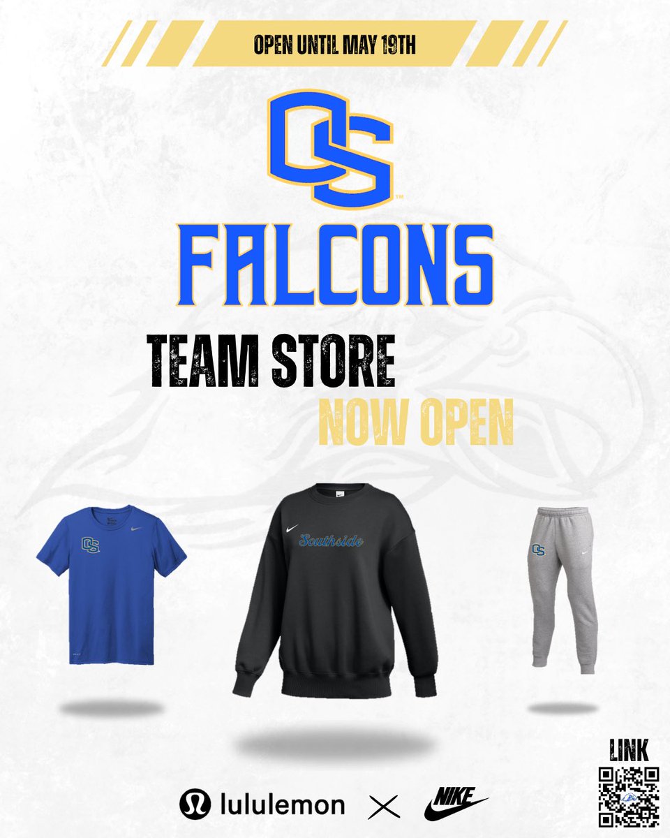 ‼️ Falcons Team Store OPEN NOW! ‼️
Grab your Olathe South Football gear &amp; show your pride! 🏈

Hurry—store closes May 19th! Shop now:  bsnteamsports.com/shop/SWANAqjJm… #FalconsPride #SOUTHSIDE