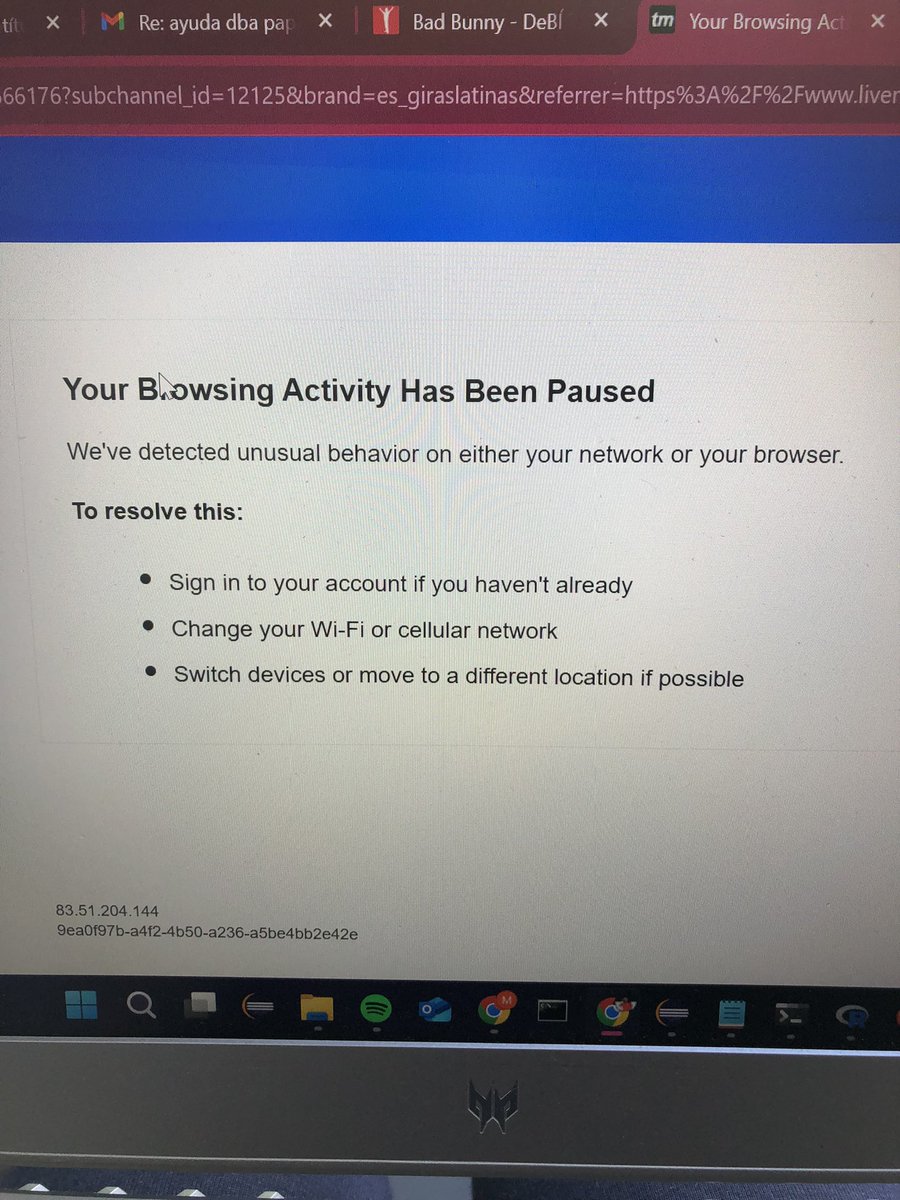 benjamonwave's tweet image. Ayuda me sale esto en ticketmaster qué hago #badbunnytour