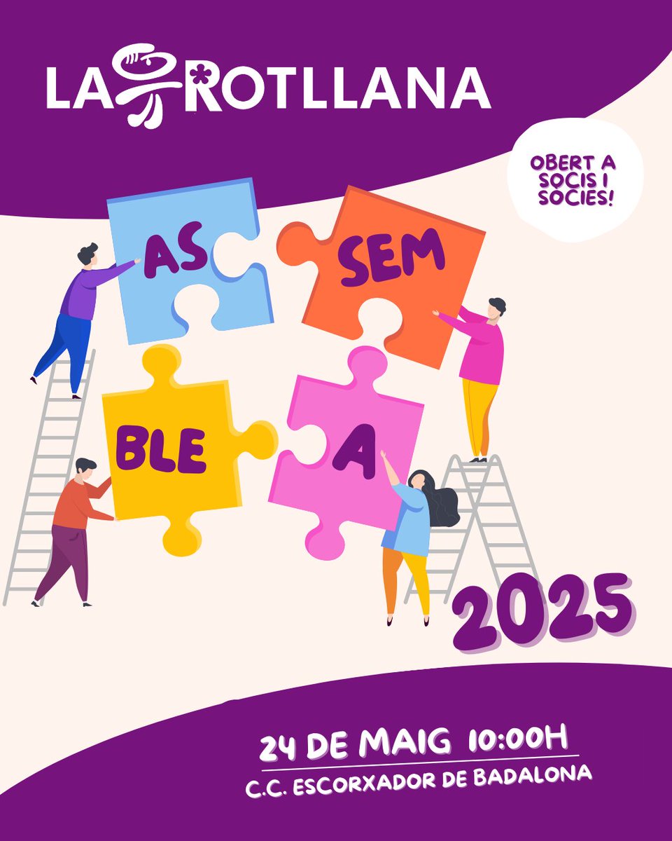 LaRotllana's tweet image. 📢 Participa a l’Assemblea General 2024! 

📅 El pròxim dissabte 24 de maig tindrà lloc l&apos;Assemblea General de La Rotllana corresponent a l&apos;any 2024.
📣 La convocatòria està oberta per a socis i sòcies.

#assemblea #comunitat #futurcompartit #joves #badalona #barcelona #catalunya