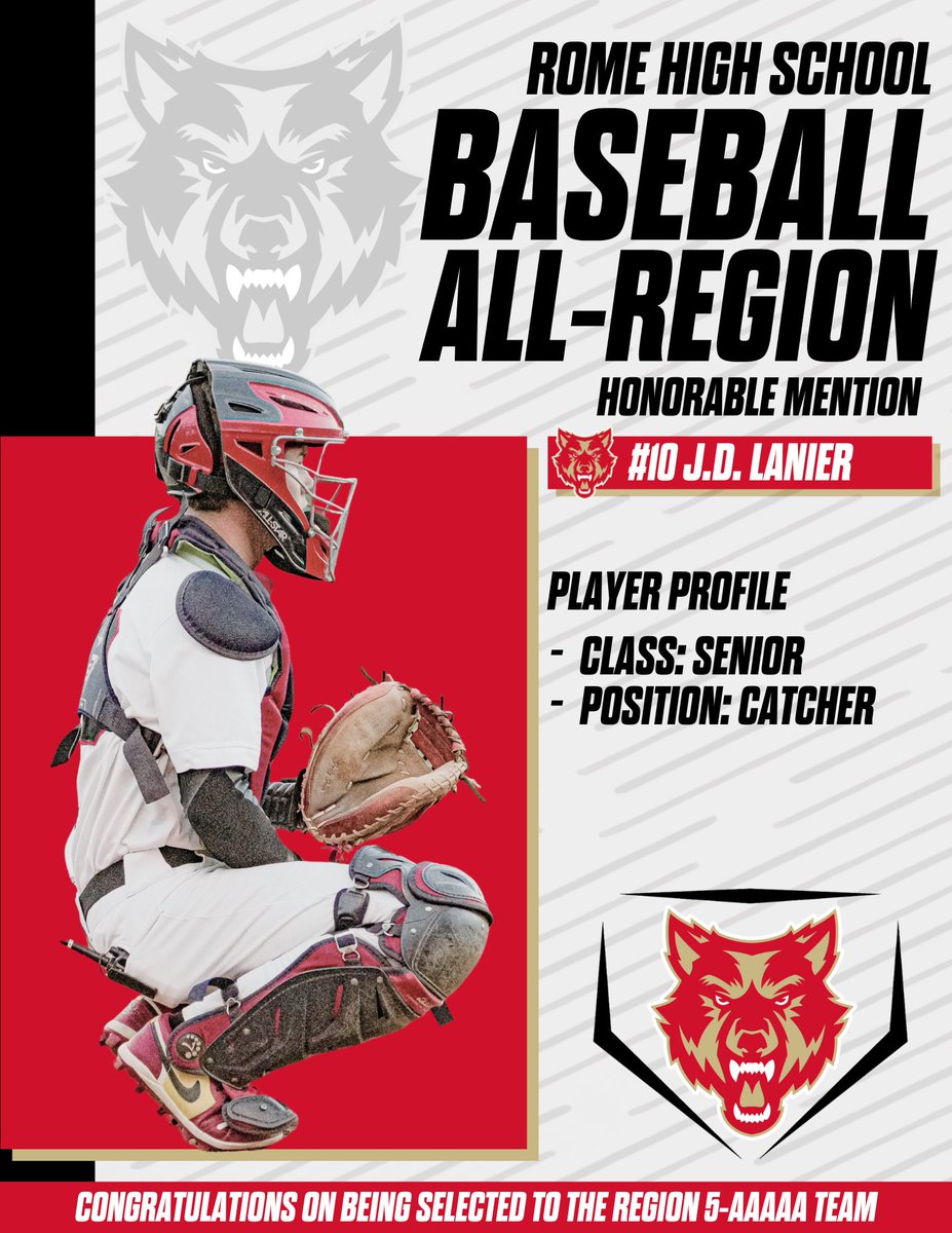 trevor_proc's tweet photo. Congrats to Brett Boden, JD Lanier, Wyatt Costlow, and Nevin Boswell for making Region 5 AAAAA All-Region Honorable Mention. Keep working Boys! Go 🐺⚾️ https://t.co/PUZUA6wXeV
