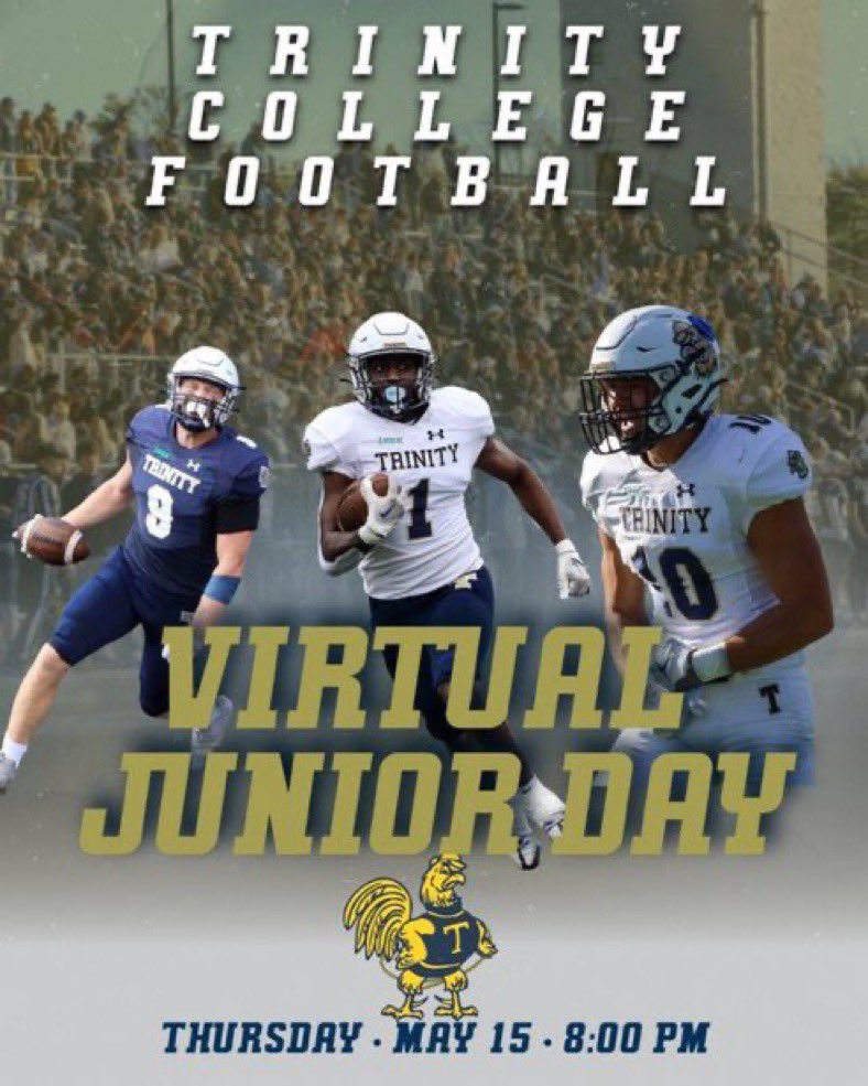 Patrick Vouk (@patrick_vouk) on Twitter photo Thank you <a href="/coach_klier/">Matt Klier</a> for the Virtual Junior day invite! Can’t wait to learn more about Trinity! Thank you <a href="/coach_klier/">Matt Klier</a> for the Virtual Junior day invite! Can’t wait to learn more about Trinity!