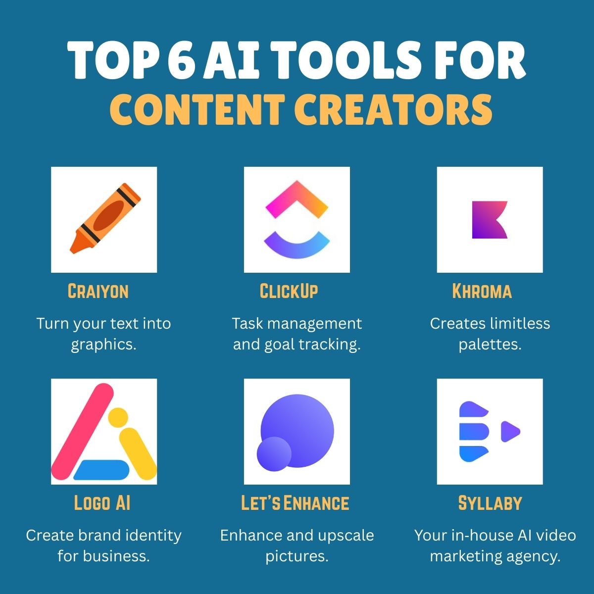 ksofttech's tweet image. Create faster. Design smarter. Scale bigger.
Try top tools like Craiyon, ClickUp AI, LogoAI, Khroma, Syllaby & Let’s Enhance.
Which one are you testing first?
👇 Drop your fave in the comments!
#AITools #CreatorStack #MarketingAI #StartupTools
