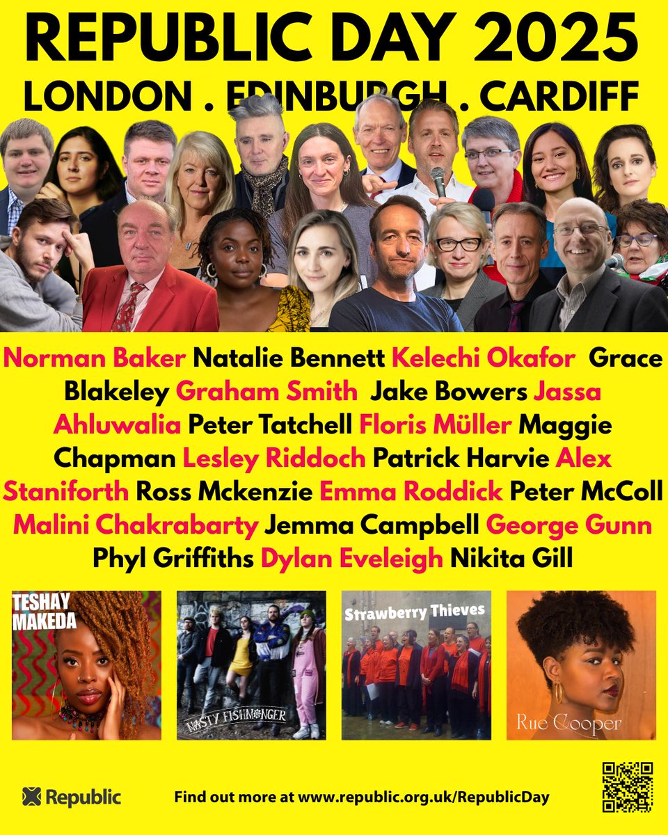 I’m proud of British servicemen and women defeating fascism AND someone who feels that the British monarchy needs to go. 

Come to Republic Day this Sunday in Trafalgar Square, London from 12 noon to 3pm where I’ll be speaking alongside these wonderful people.