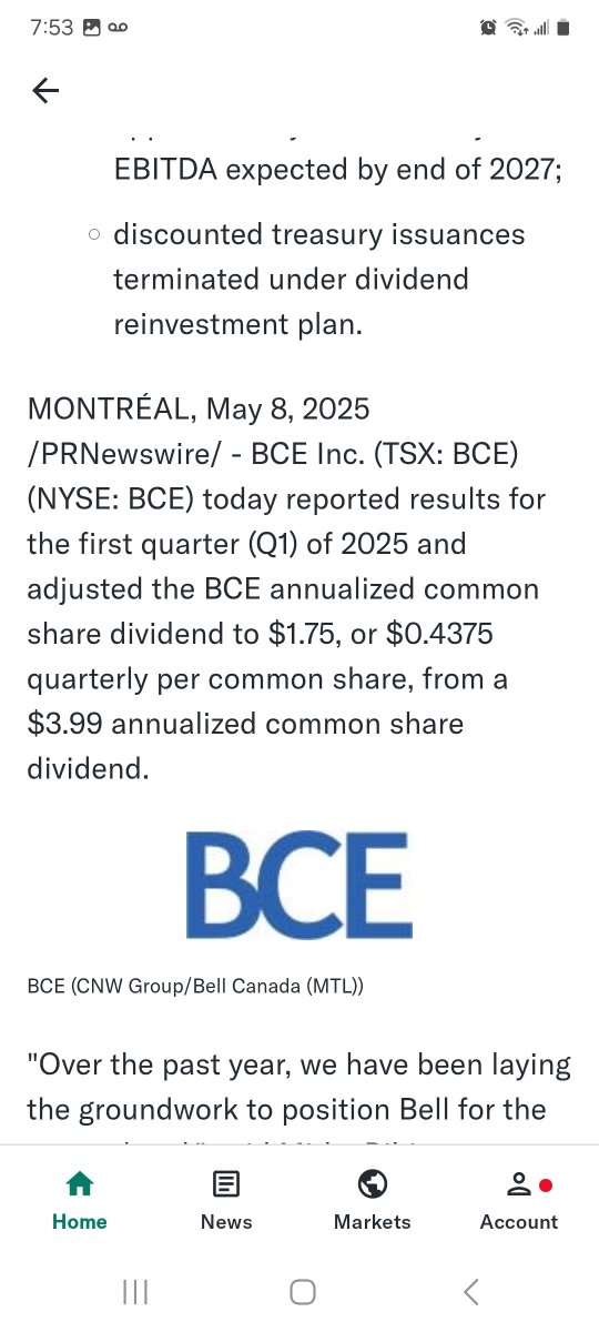$bce with the dividend cut. Knew it was coming, now let's see some stock appreciation...

go leafs!