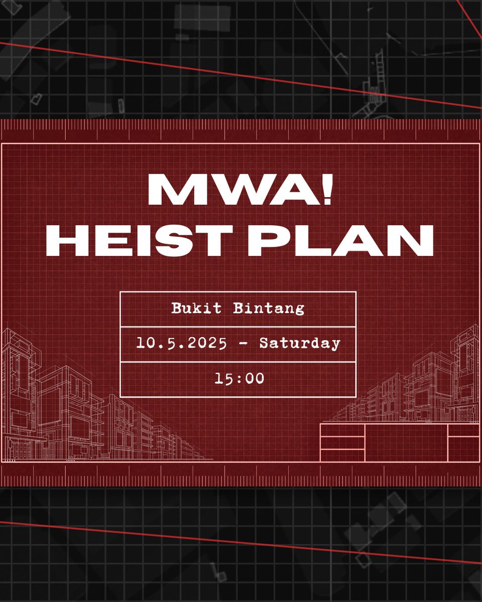 dollaofficialMY's tweet photo. #MWAHEIST EVENT DETAILS: Jumpa 10th May, Sabtu di Bukit Bintang.

#MWAHEIST EVENT DETAILS: Meeting point at Bukit Bintang on 10th May. See you there.

MWA! 💋 9.5.2025 | PRE-SAVE &amp; PRE-ADD MWA https://t.co/Z5OjsgfdIn
#DOLLA #MWA #UniversalMusicMalaysia https://t.co/g3sAyxzAj6