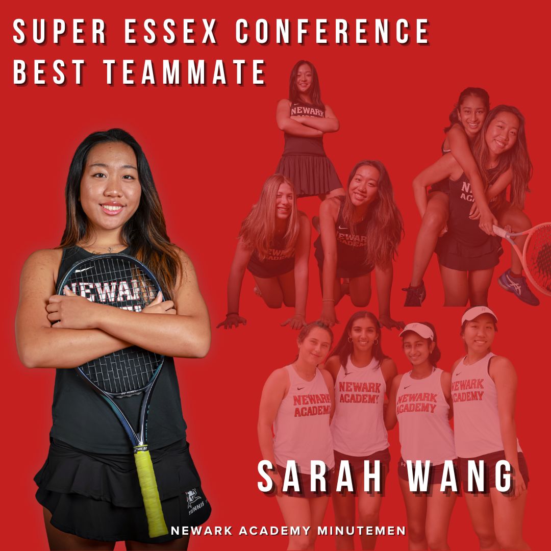 Congratulations to Sarah Wang, Newark Academy’s recipient of the Super Essex Conference Best Teammate Award! Sarah is a great example of leadership, positivity and selflessness on and off the court 🤝🙌🎾

#NAallday #NewarkAcademy
@newarkacademy