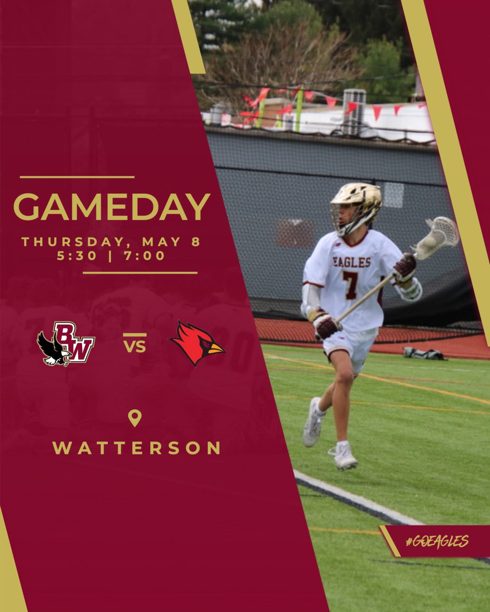 IT'S GAMEDAY!! Last regular season game! Eagles host the Cardinals at home. Come out and support your Eagles lacrosse team! #GoEagles #οικογένεια

⏰ JV-5:30pm Varsity-7:00pm
🆚 St. Charles
📍 Bishop Watterson