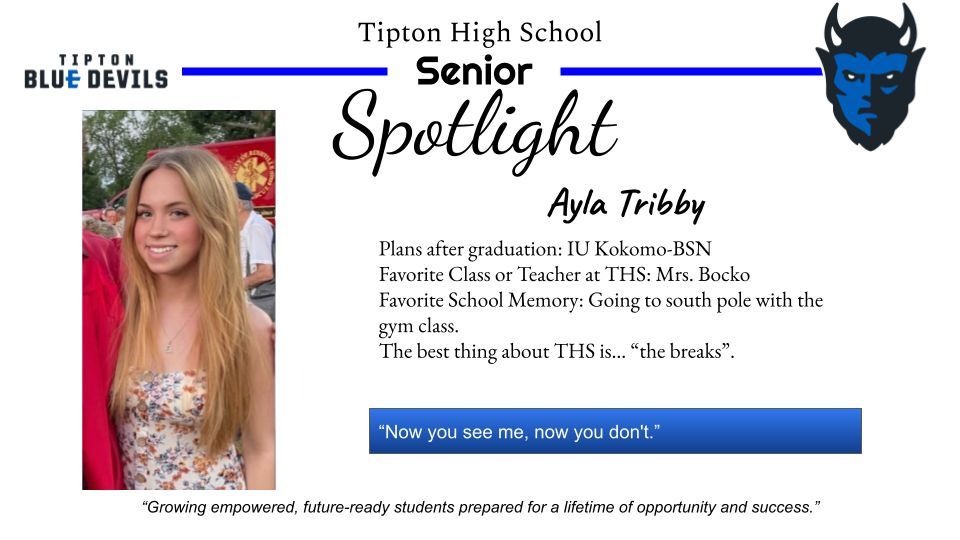 Check out today's Senior Spotlight! 

Like, share, and send positive messages to the Class of 2025! #BlueFuture