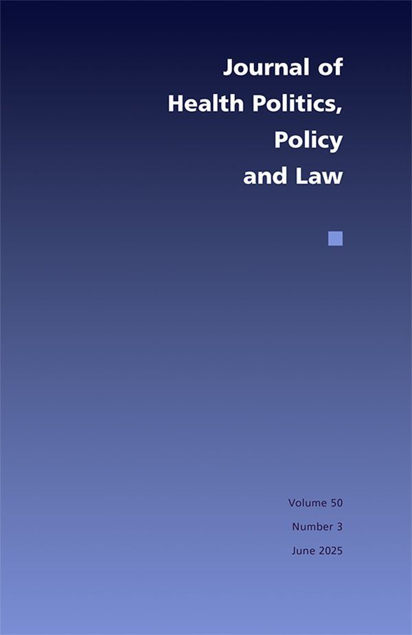 Duke University Press (@dukepress) on Twitter photo The newest issue of <a href="/JHPPL/">Journal of Health Politics, Policy and Law</a> (50:3) features articles on Despair and Voter Turnout, Vaccine Confidence, CDC Reform Efforts, and Medicaid Waivers to Address Homelessness. View the full TOC: buff.ly/OqcVUHj The newest issue of <a href="/JHPPL/">Journal of Health Politics, Policy and Law</a> (50:3) features articles on Despair and Voter Turnout, Vaccine Confidence, CDC Reform Efforts, and Medicaid Waivers to Address Homelessness. View the full TOC: buff.ly/OqcVUHj