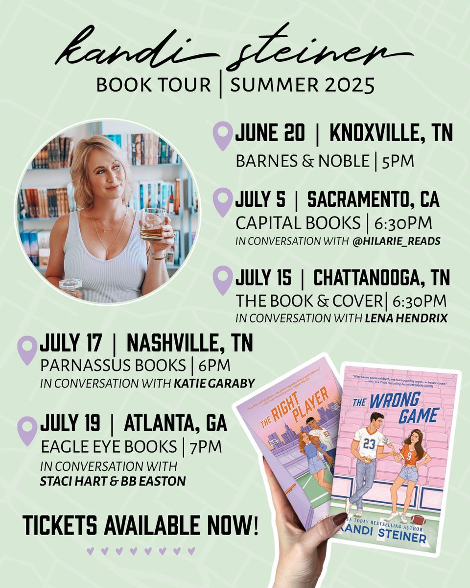 Wait... little ol' me? Going on TOUR? Is this year ever going to run out of "pinch me" moments? 🥹 (I hope not!)

I hope you'll come see me to celebrate the release of The Wrong Game and The Right Player!

kandisteiner.com/summer-2025-bo…