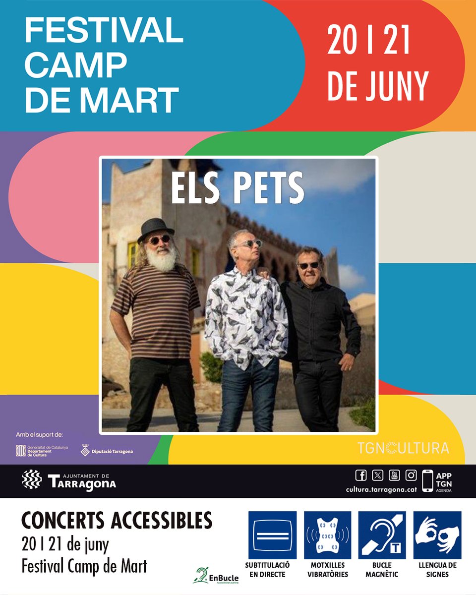 🟢 Els dies 20 i 21 de juny al Teatre Auditori Camp de Mart farem accessibles els concerts de Els Pets, no us ho perdeu! #culturaaccessible #musicaaccessible