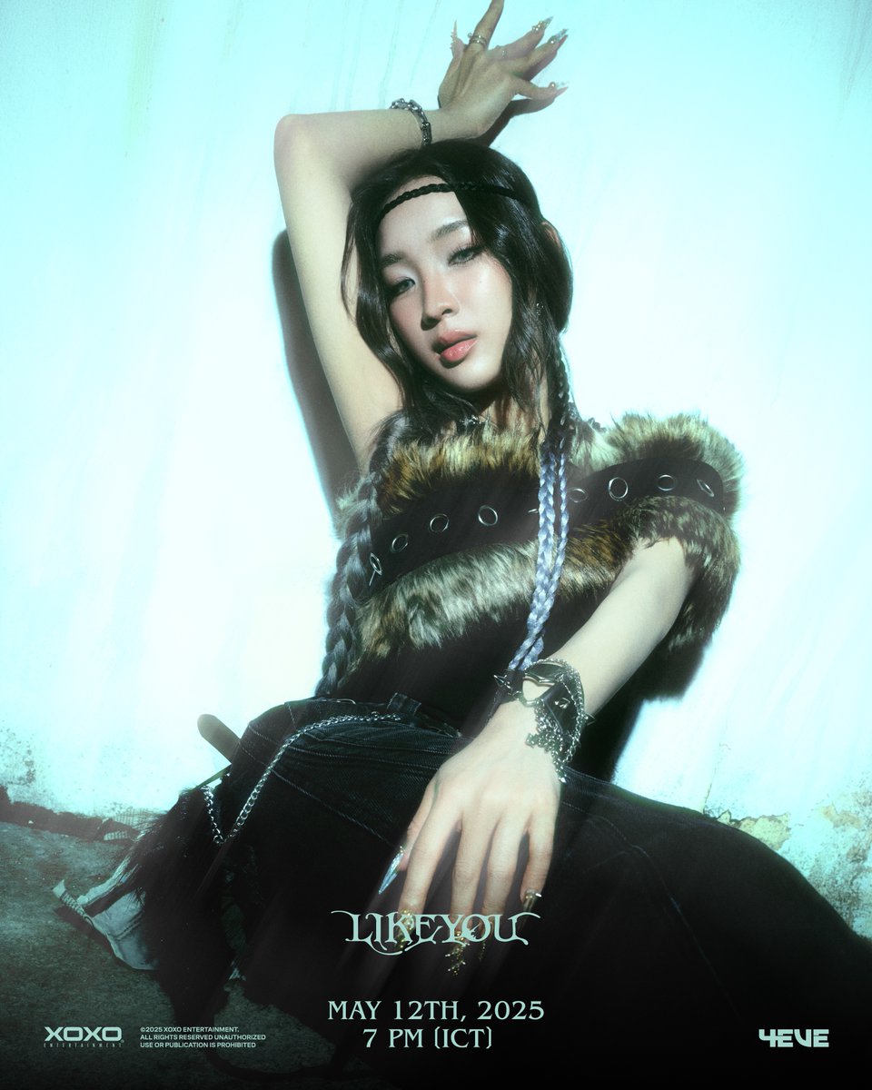 [ FAI ] 

“ 4EVE - LIKE YOU ” KEY VISUAL

OFFICIAL MV
📅MAY 12TH, 2025

💿NEW EP ALBUM
📆JUNE 2025

#4EVELikeYou_KeyVisual
#4EVELikeYou
#Fai4EVE
#4EVE 
#XOXOentertainment