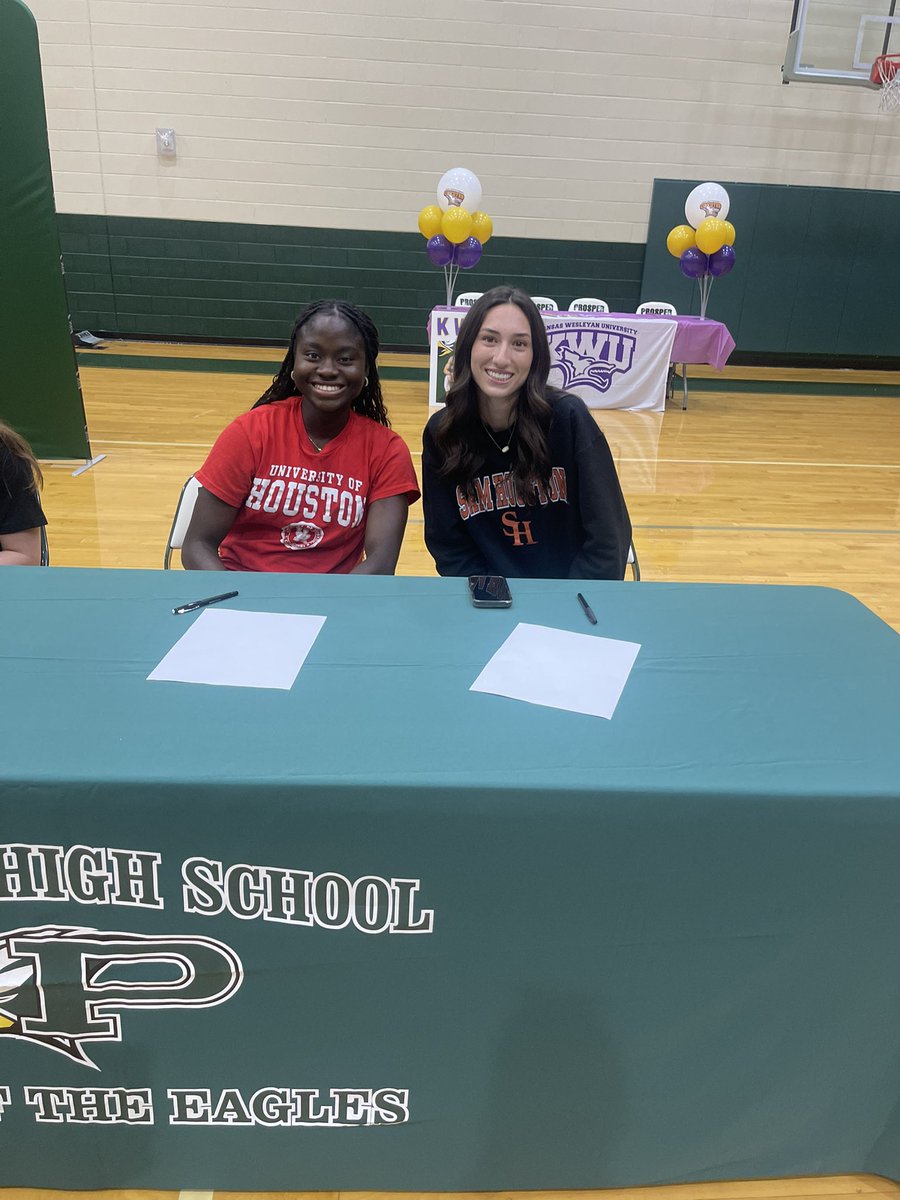 Nimi Osunsedo and Nora Ryan at signing day yesterday morning - these seniors have given every bit to the program and we could not be more grateful! Nimi will be running for the University of Houston and Nora will be running for Sam Houston State University.