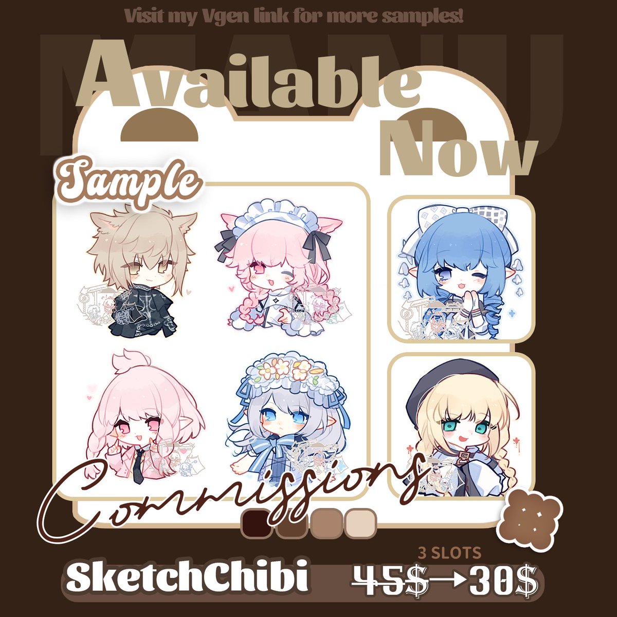 💖OPEN COMMISSION!!💖
Grand Opening Promo🎉
Help me get VERIFIED! 🥺🙏🏻 RTs &amp; likes are appreciated! Your support means a lot 2 me!
Now available: Illust | Icons| Chibi
More unlocks after my verification.
MY VGen vgen.co/RABBYer
#VGenOpen #VGenComm #VGen  #commissionsopen