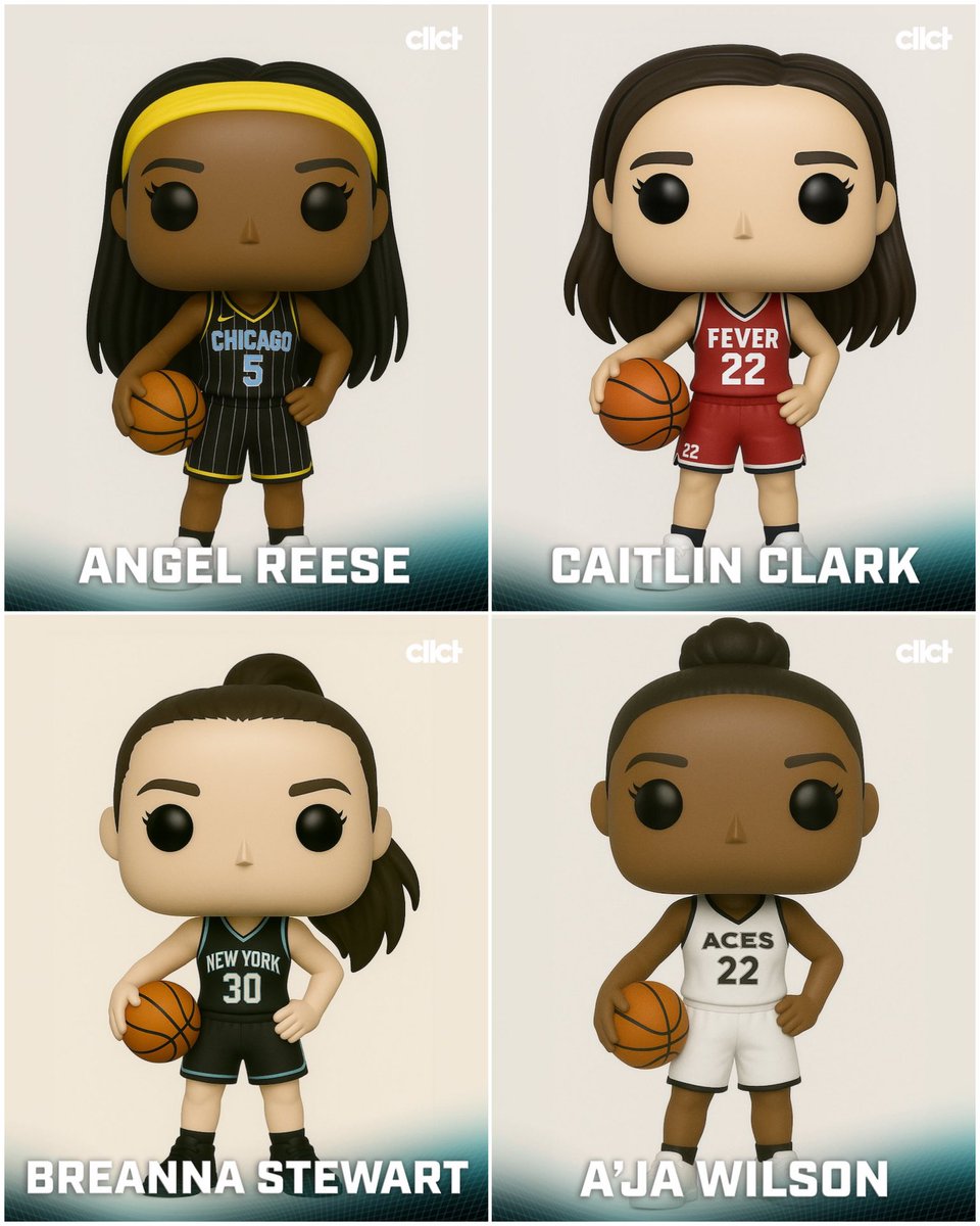 Funko announced a new agreement with the WNBA to create Funko Pop! figures. The first wave will feature:

A’ja Wilson
Angel Reese
Breanna Stewart
Caitlin Clark

😍✨