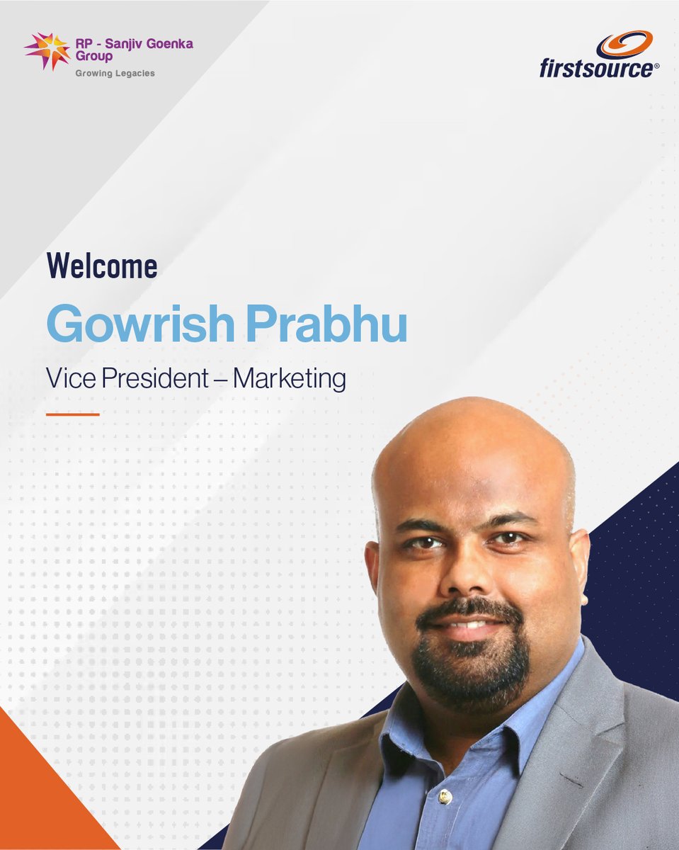 firstsource's tweet image. Welcome to #LifeAtFirstsource, Gowrish Prabhu!
#Firstsourcer #FirstForce #Leadership
Read more: linkedin.com/feed/update/ur…