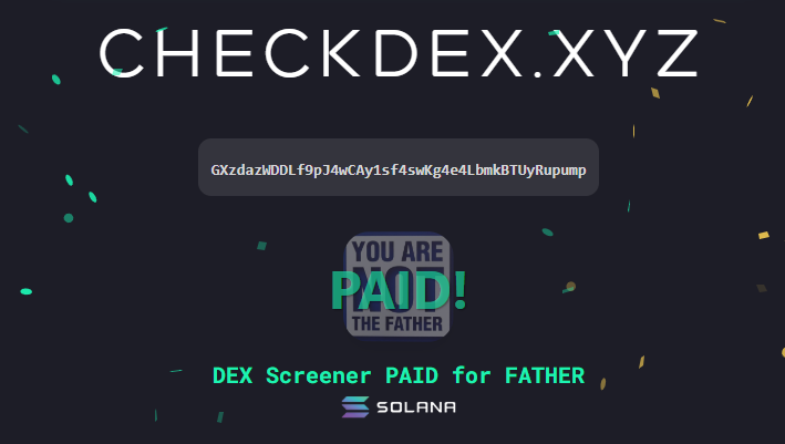 alxcooks's tweet photo. LETS GOOO DEX IS PAID : $FATHER

GXzdazWDDLf9pJ4wCAy1sf4swKg4e4LbmkBTUyRupump https://t.co/7KID9bgSOK